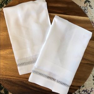 Sferra-Linen/Woven Inset Guest Towel, S/2